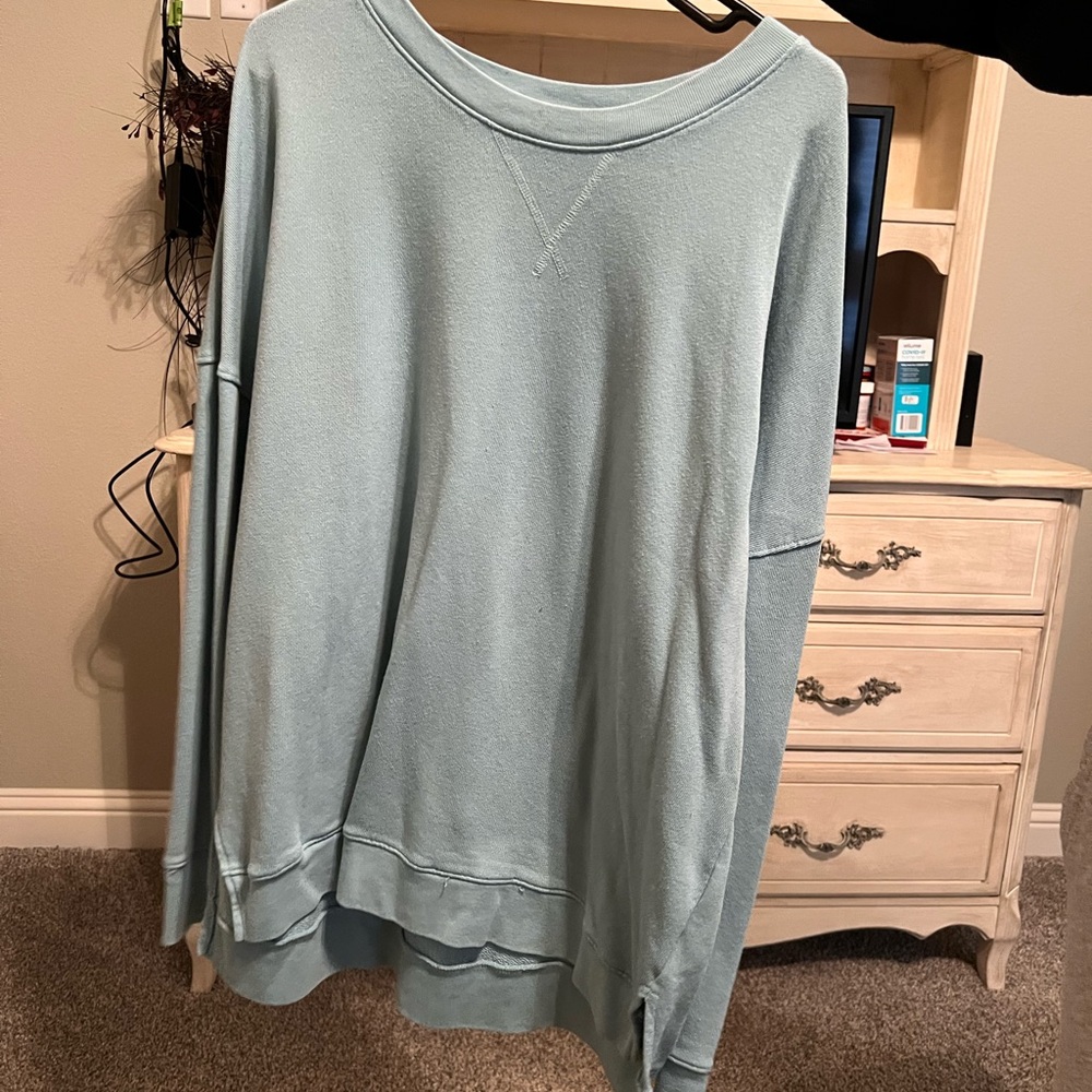 Blue crew neck